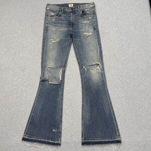 Citizens Of Humanity Jeans Womens 26 Flared Blue Medium USA Distressed Fringe